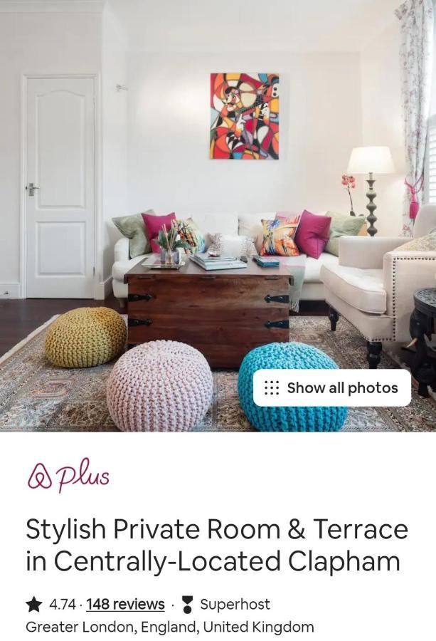 Stylish Room With Private Bath & Terrace In Super Central Clapham Junction Minutes From Victoria, Waterloo London Exteriör bild
